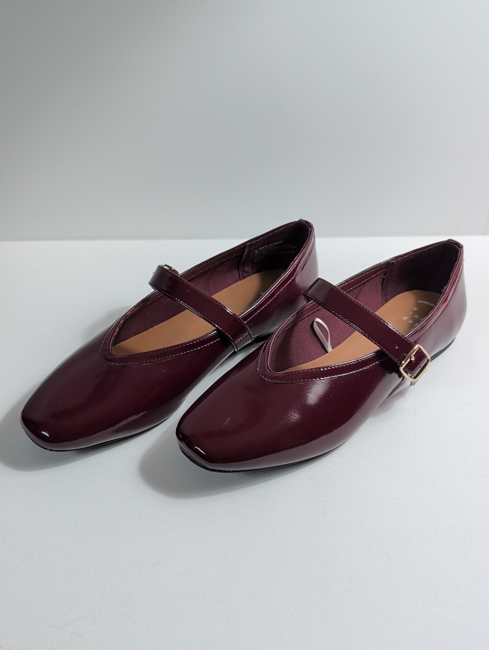 A New Day Burgundy Glossy Patent Mary Jane Ballet Flats